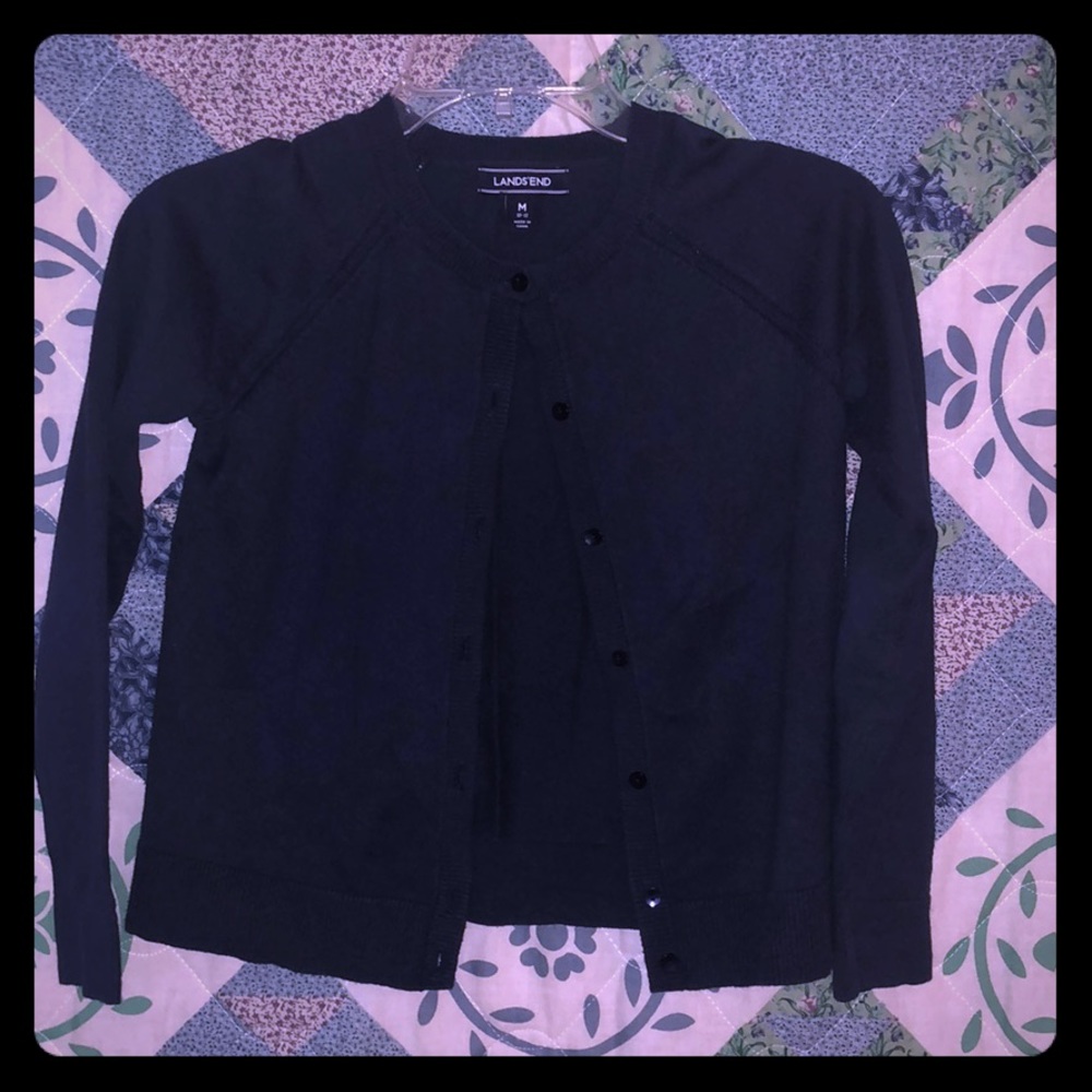 Girls Lands End button up sweater